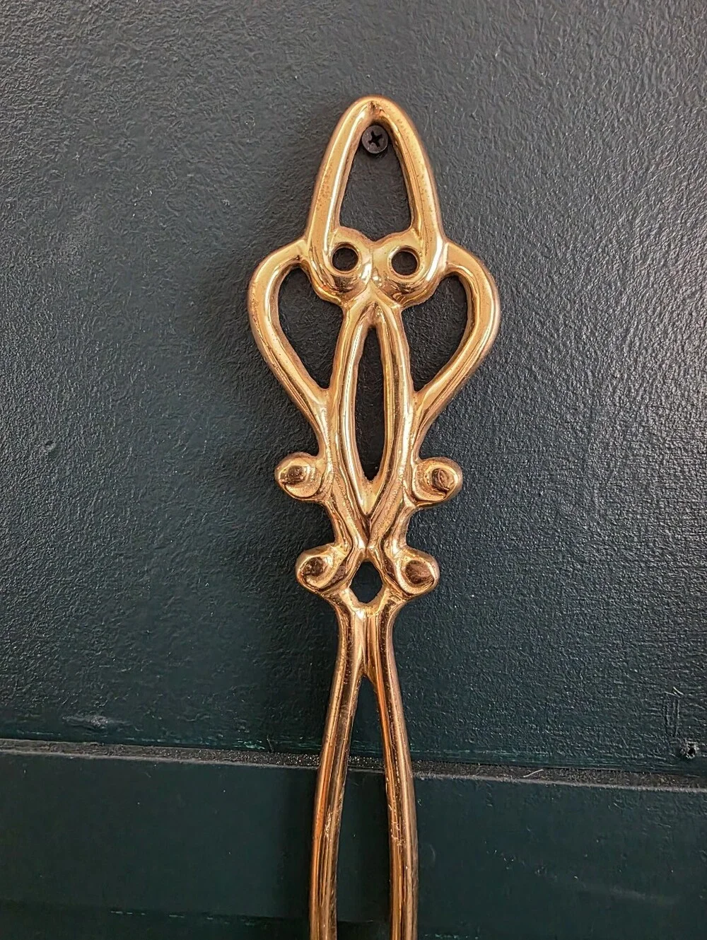 Brass Ornate Long Taper Candle Holder Wall Sconce 17'